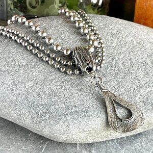 Silpada Sterling Silver Necklace. Triple Strand Cascading Pendant